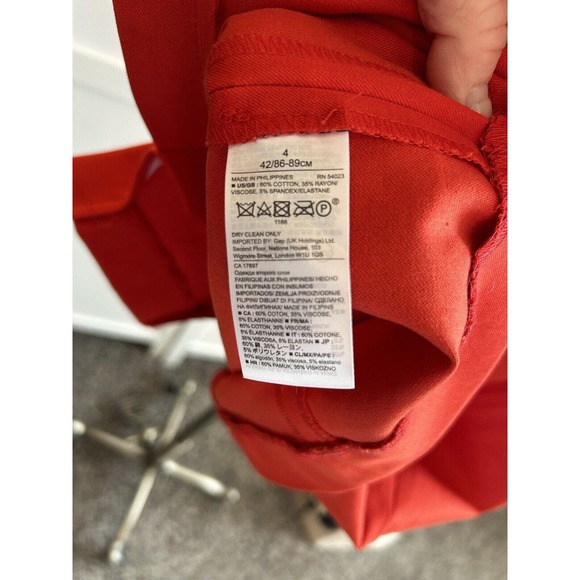 Banana Republic red sheath dress size 4 side wings back zip classic - Picture 7 of 9